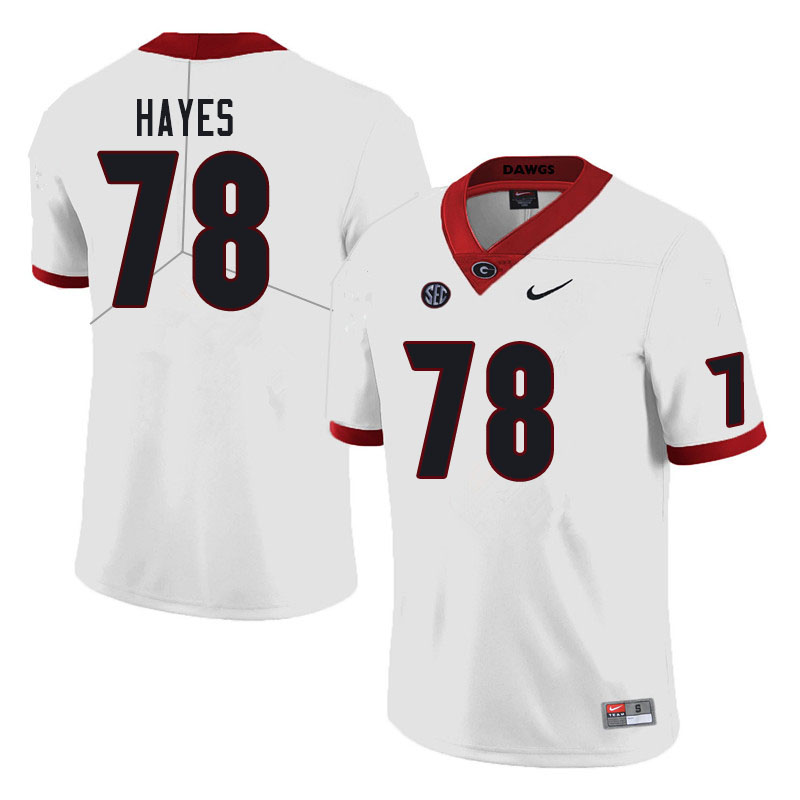 Men #78 D'Marcus Hayes Georgia Bulldogs College Football Jerseys Sale-White